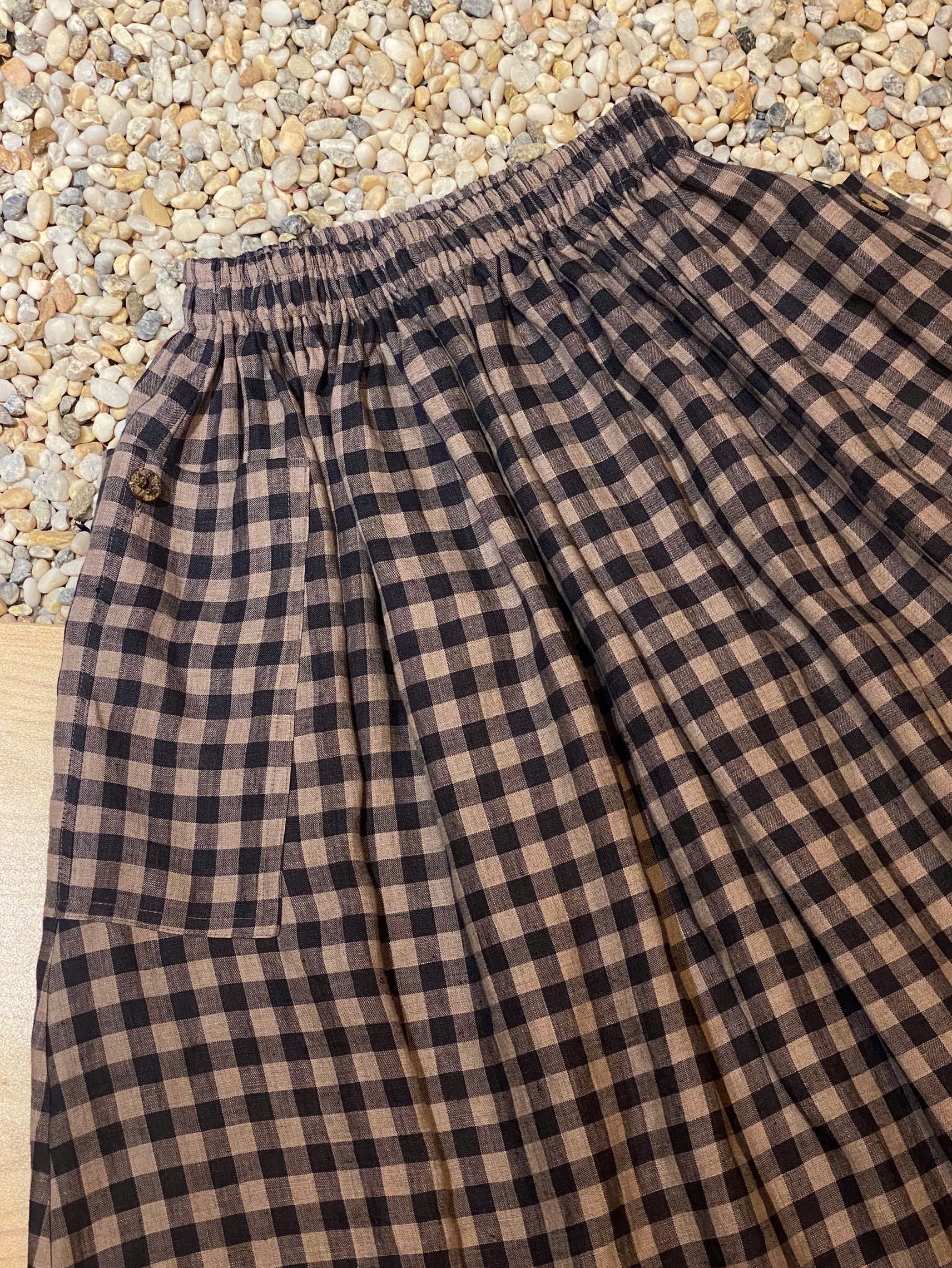 BROWN GINGHAM SKIRT