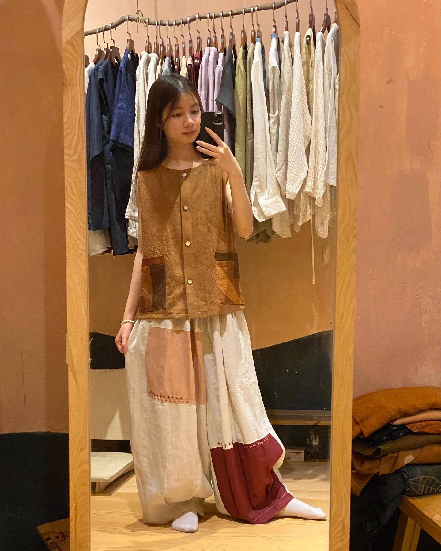 Quần ghép vải xinh xinh