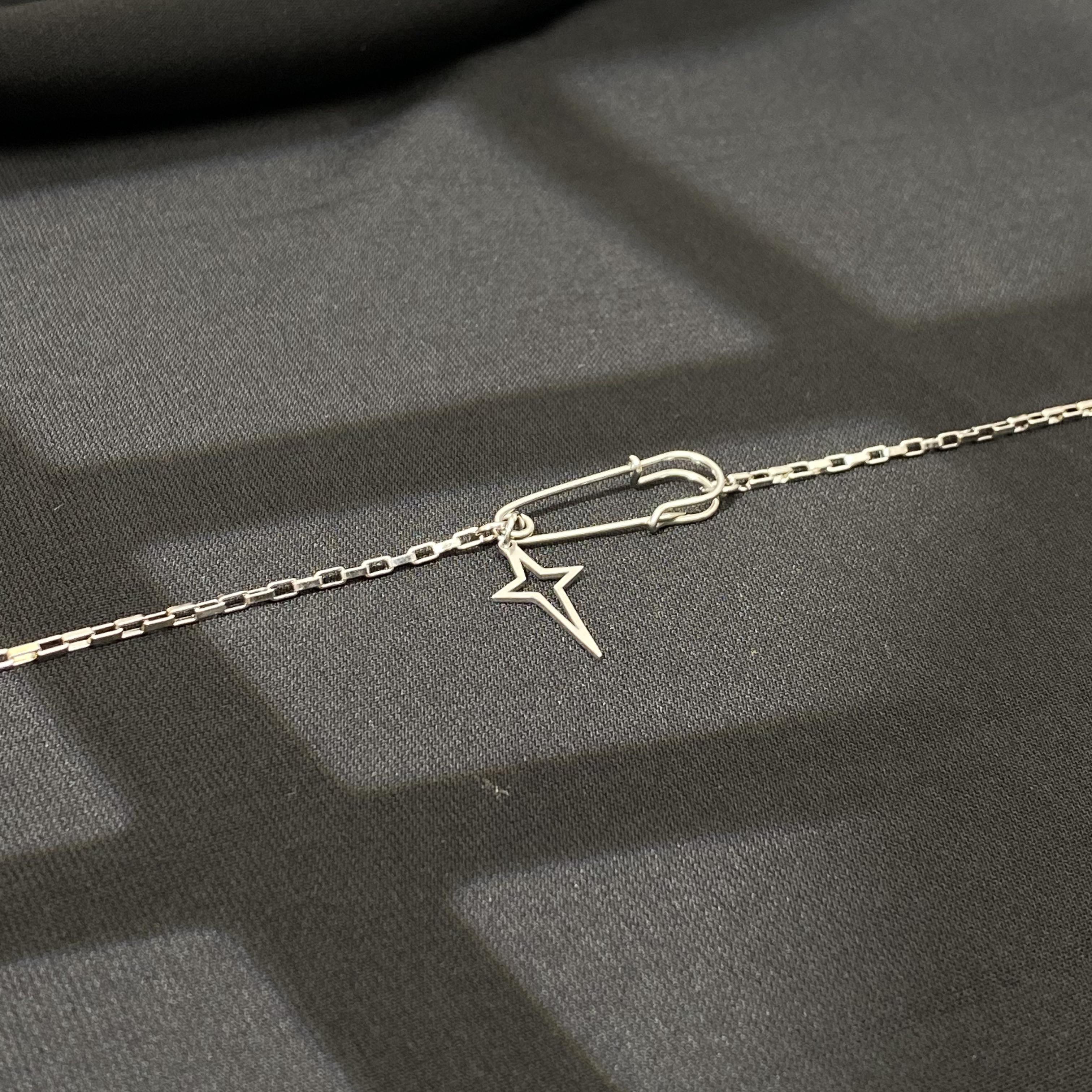 Dây Chuyền, Vòng Cổ Nam Safety Pins - Titanium Không đen ghỉ xuống màu - Vòng cổ titan nam