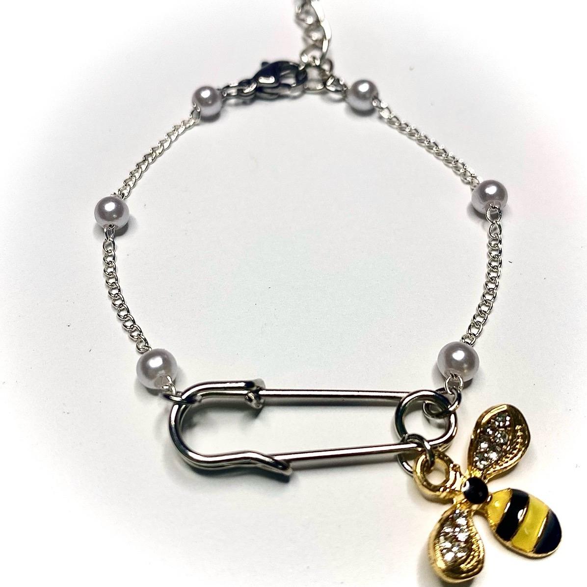 Vòng Tay Safetypins Ong Nỗ Lực - Có thể đeo chân - Hỗ Trợ Cân Bằng Cảm Xúc - lắc chân nữ thời trang Hàn vòng tay  nữ Phụ Kiện Hoa