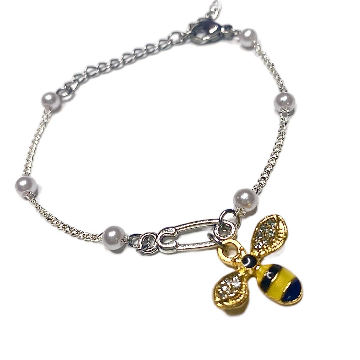 Vòng Tay Safetypins Ong Nỗ Lực - Có thể đeo chân - Hỗ Trợ Cân Bằng Cảm Xúc - lắc chân nữ thời trang Hàn vòng tay  nữ Phụ Kiện Hoa