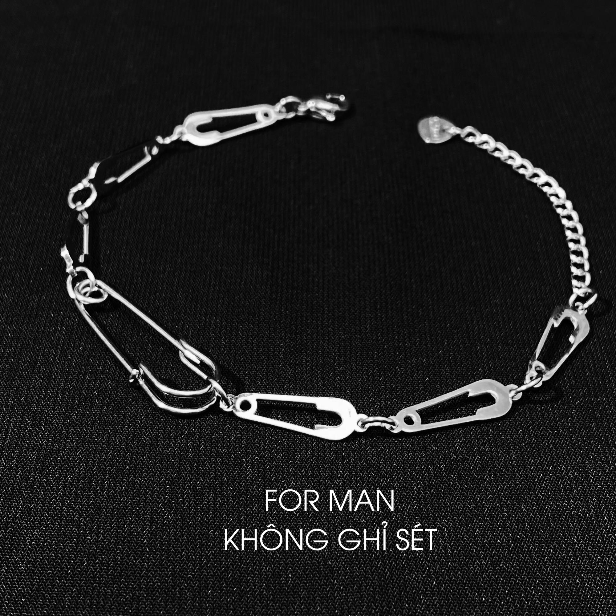 Vòng tay Full Safety pin Không rỉ sét - lắc tay safety pin chính hãng không đen rỉ