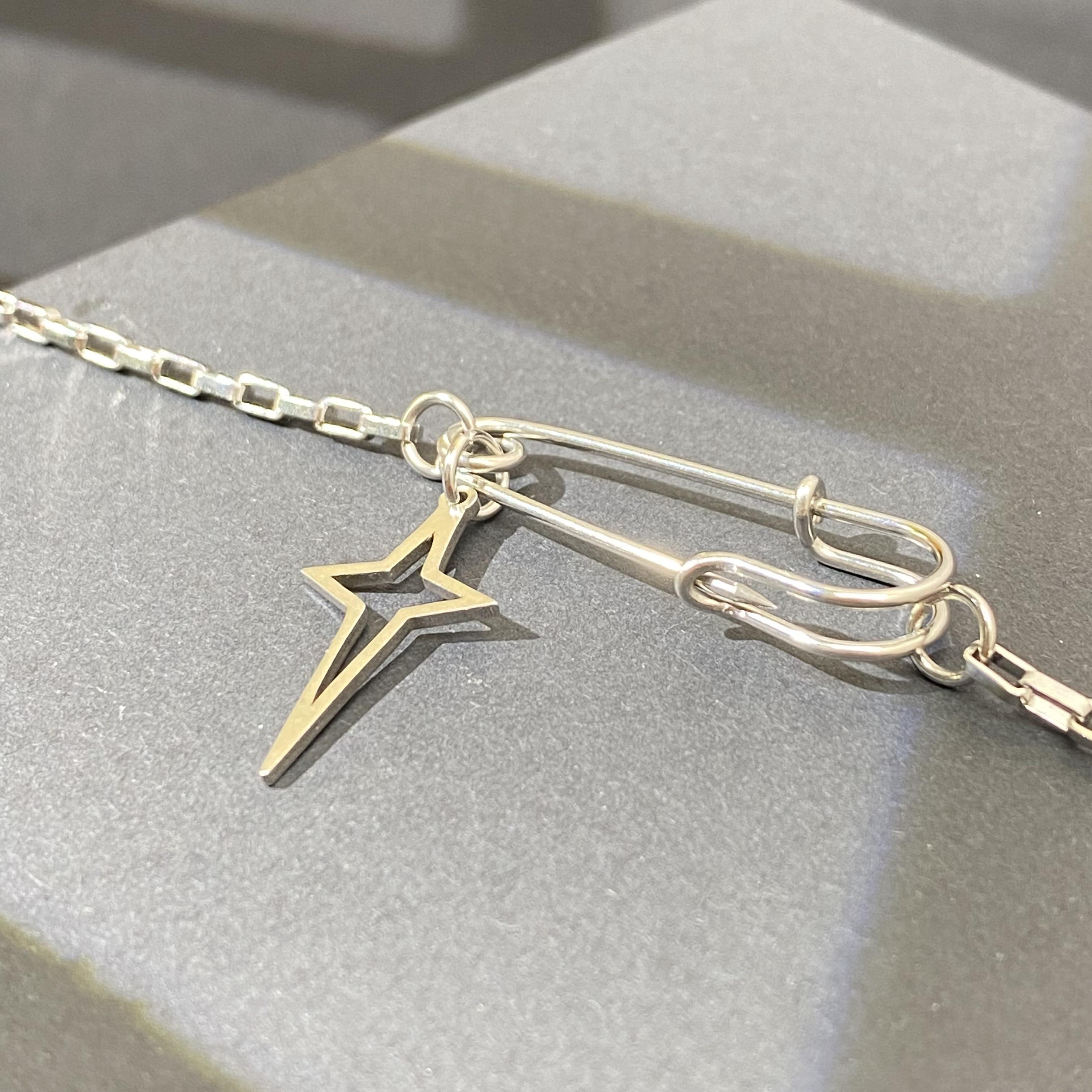 Dây Chuyền, Vòng Cổ Nam Safety Pins - Titanium Không đen ghỉ xuống màu - Vòng cổ titan nam