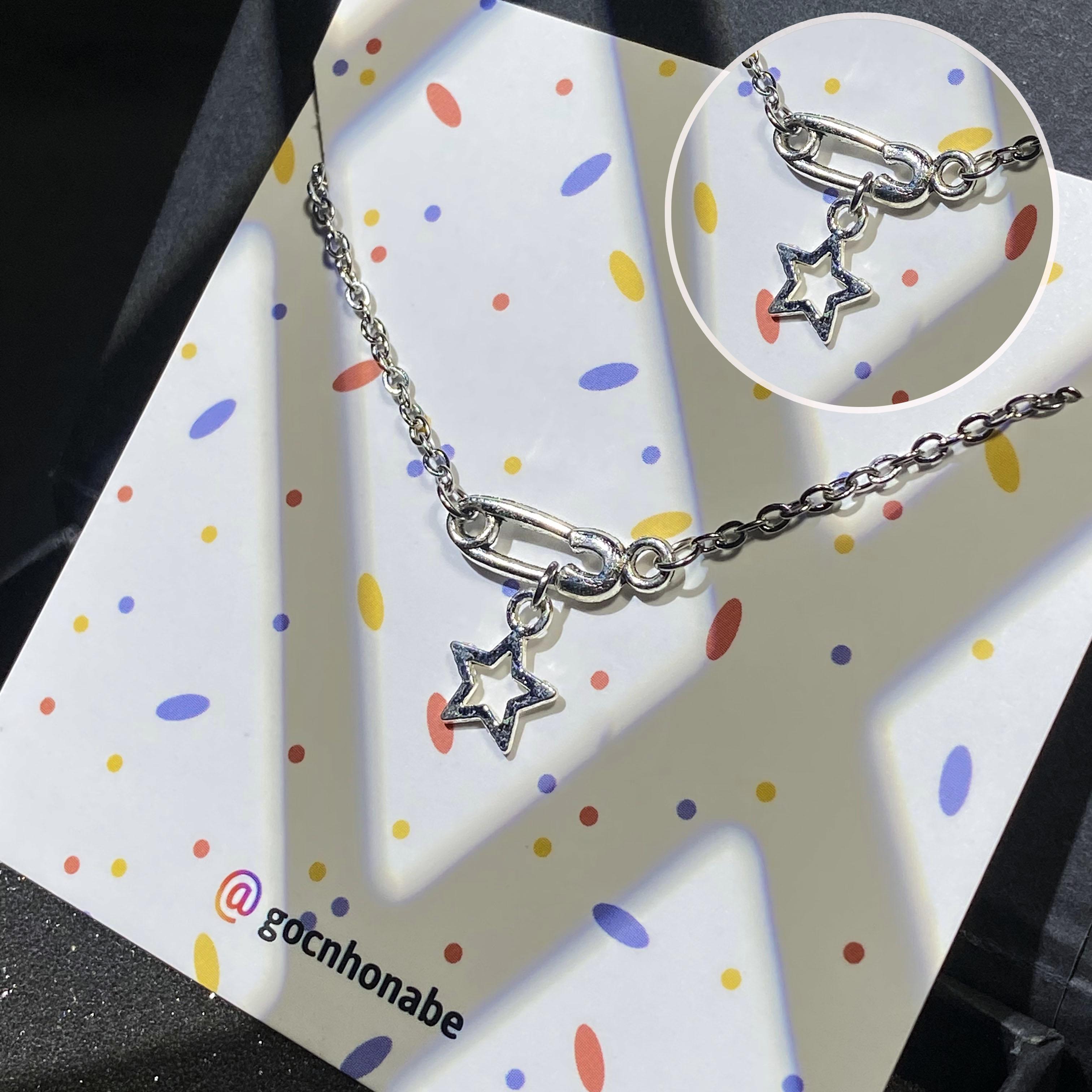 Vòng Tay Safety Pin Dây Trơn Vì Sao ? Titanium Không Ghỉ - vòng tay nữ Safety Pins Phụ Kiện