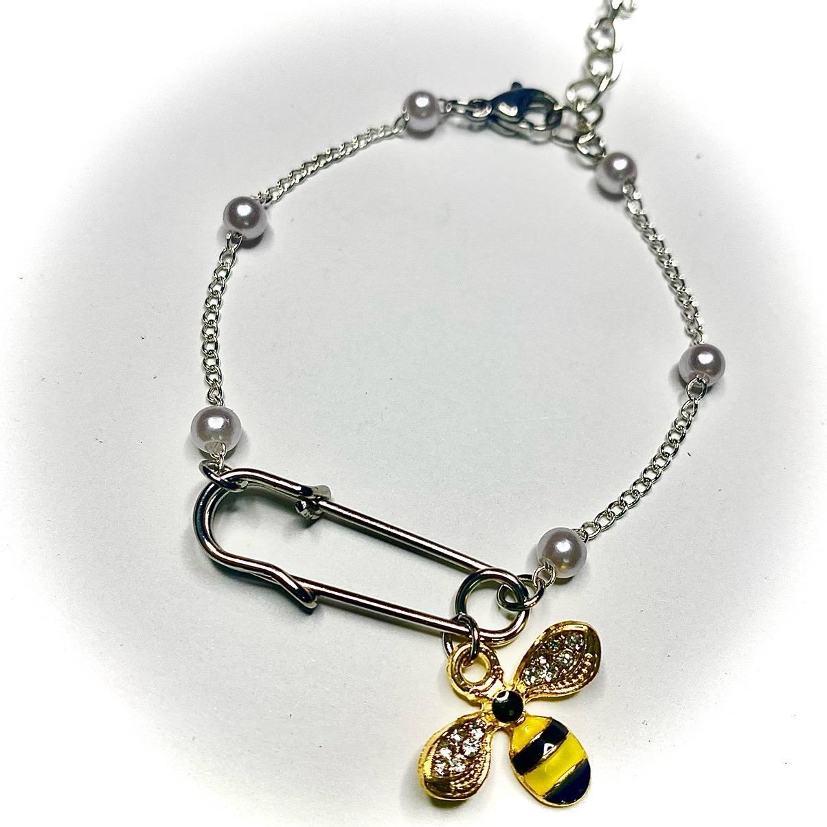 Vòng Tay Safetypins Ong Nỗ Lực - Có thể đeo chân - Hỗ Trợ Cân Bằng Cảm Xúc - lắc chân nữ thời trang Hàn vòng tay  nữ Phụ Kiện Hoa