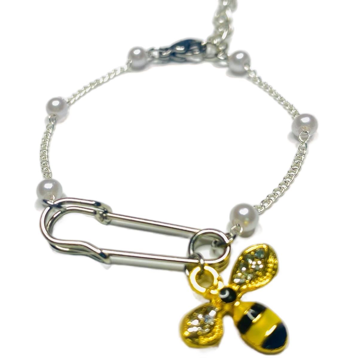 Vòng Tay Safetypins Ong Nỗ Lực - Có thể đeo chân - Hỗ Trợ Cân Bằng Cảm Xúc - lắc chân nữ thời trang Hàn vòng tay  nữ Phụ Kiện Hoa