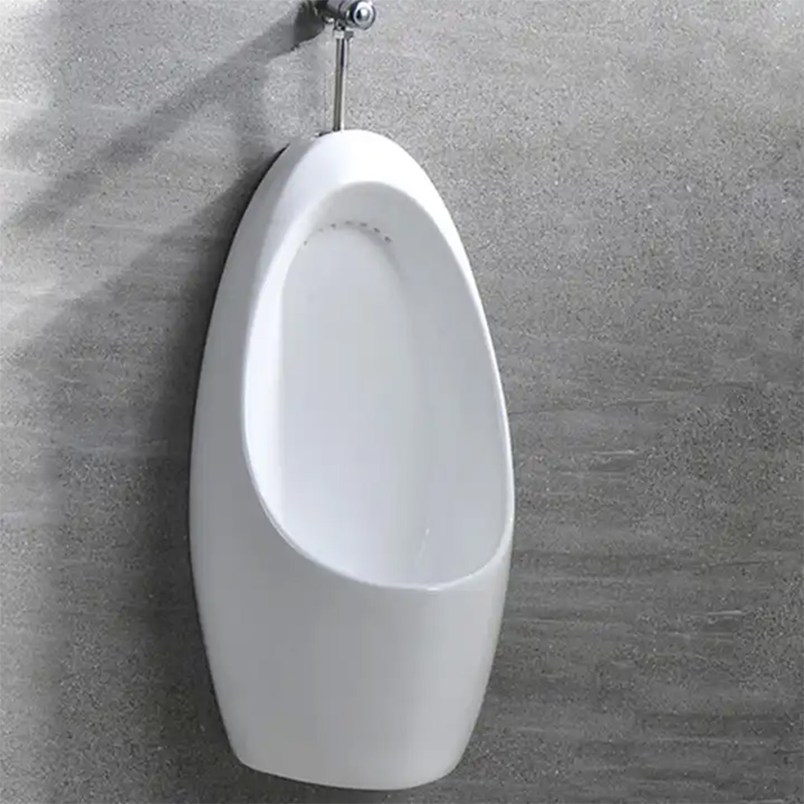 Bồn tiểu nam treo tường màu trắng xả nhấn - MT0025