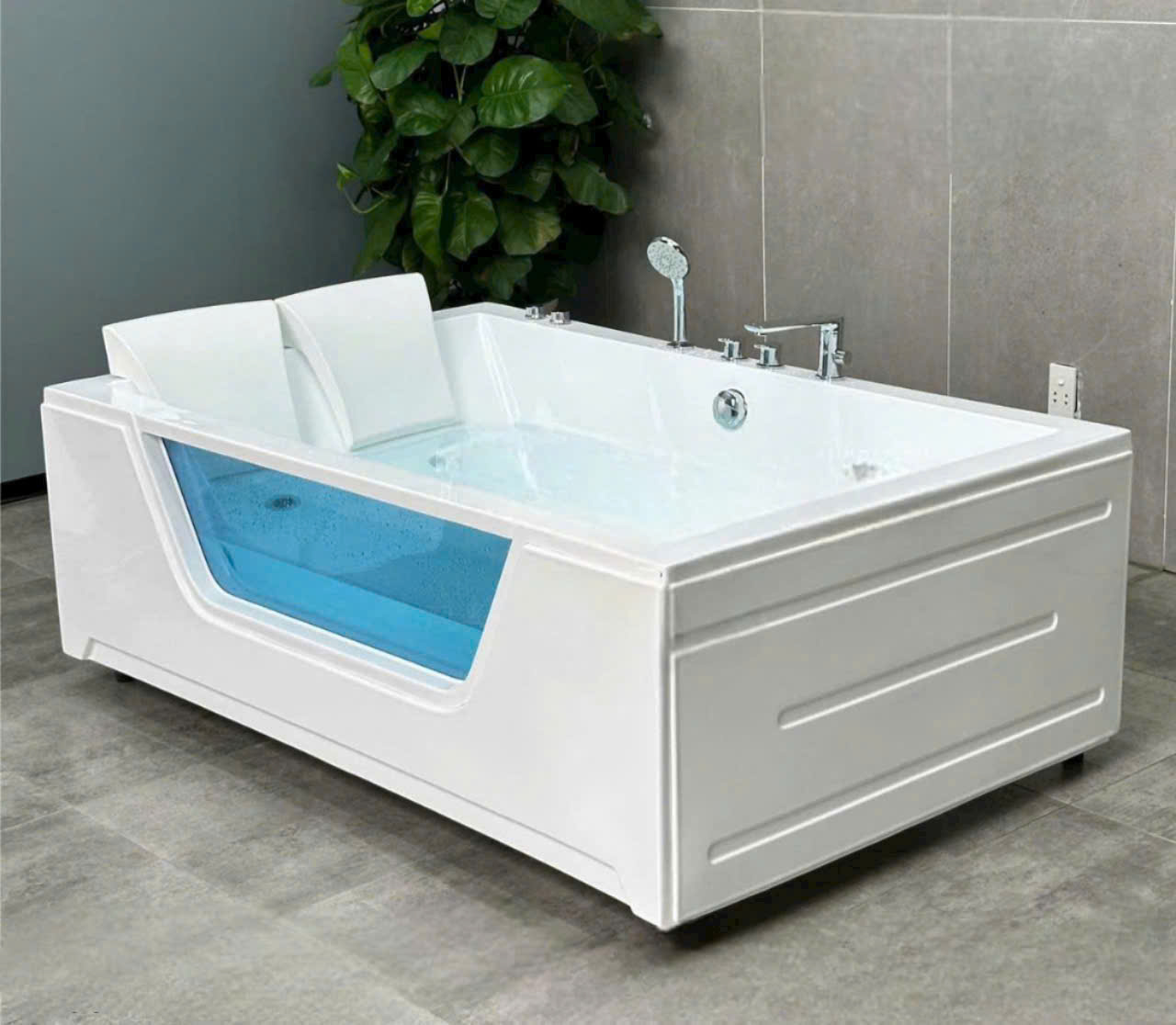 Bồn Tắm Đôi Chữ Nhật Kính 1.7m MKT-17