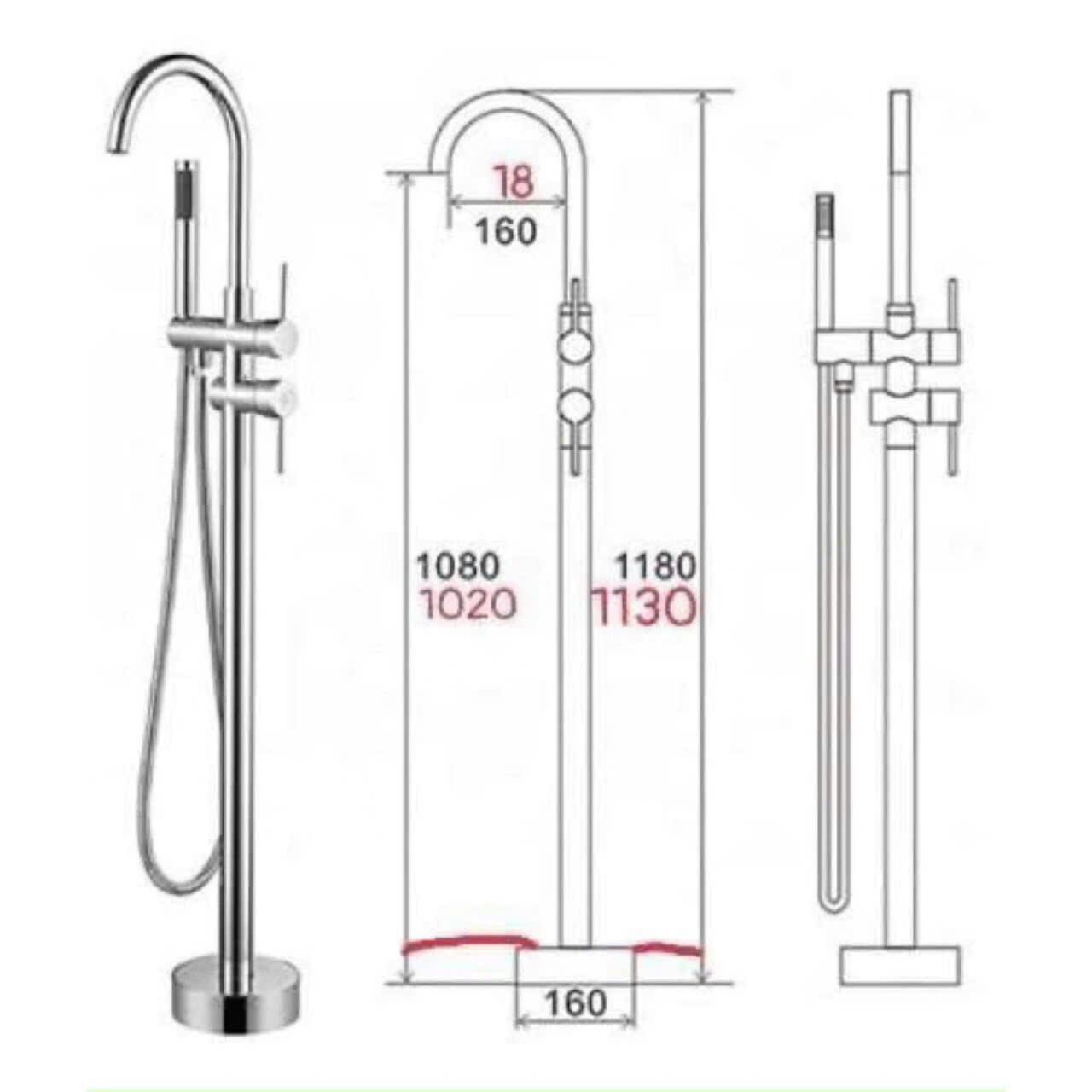 Sen bồn tắm đặt sàn MT-010
