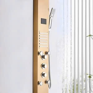 Sen cây inox 304 thuyền massage led vàng cao cấp MT-STN1V