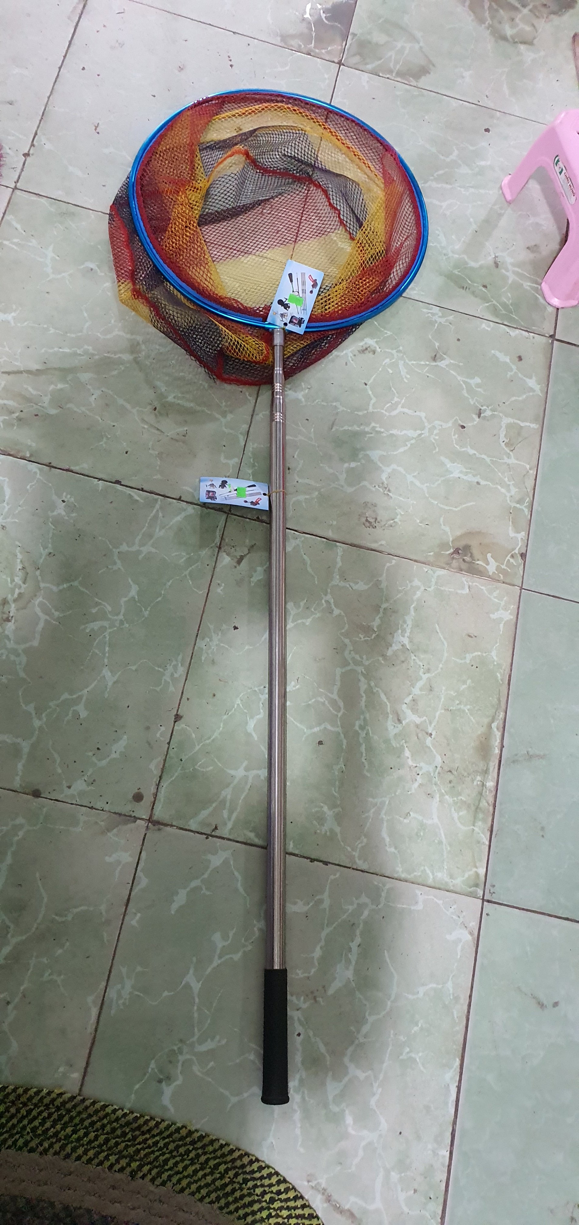 Vợt rút inox 4m + mặt vợt tròn