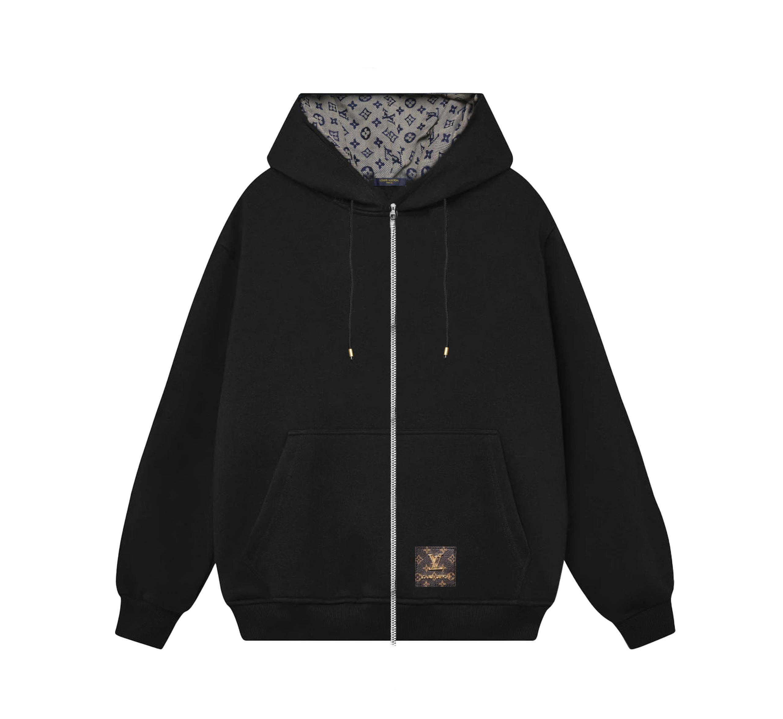 Hoodie Zip Louis Vuitton Monogram V3 ( Gold )