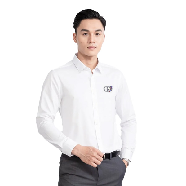 Sơ Mi Dior CD Thêu ( Trắng )