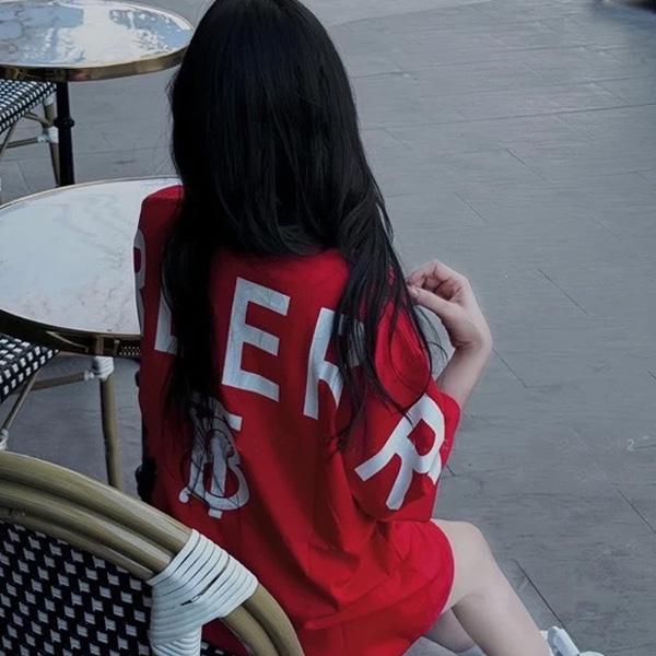Áo Thun Burberry Thêu Cổ Big Logo Backside