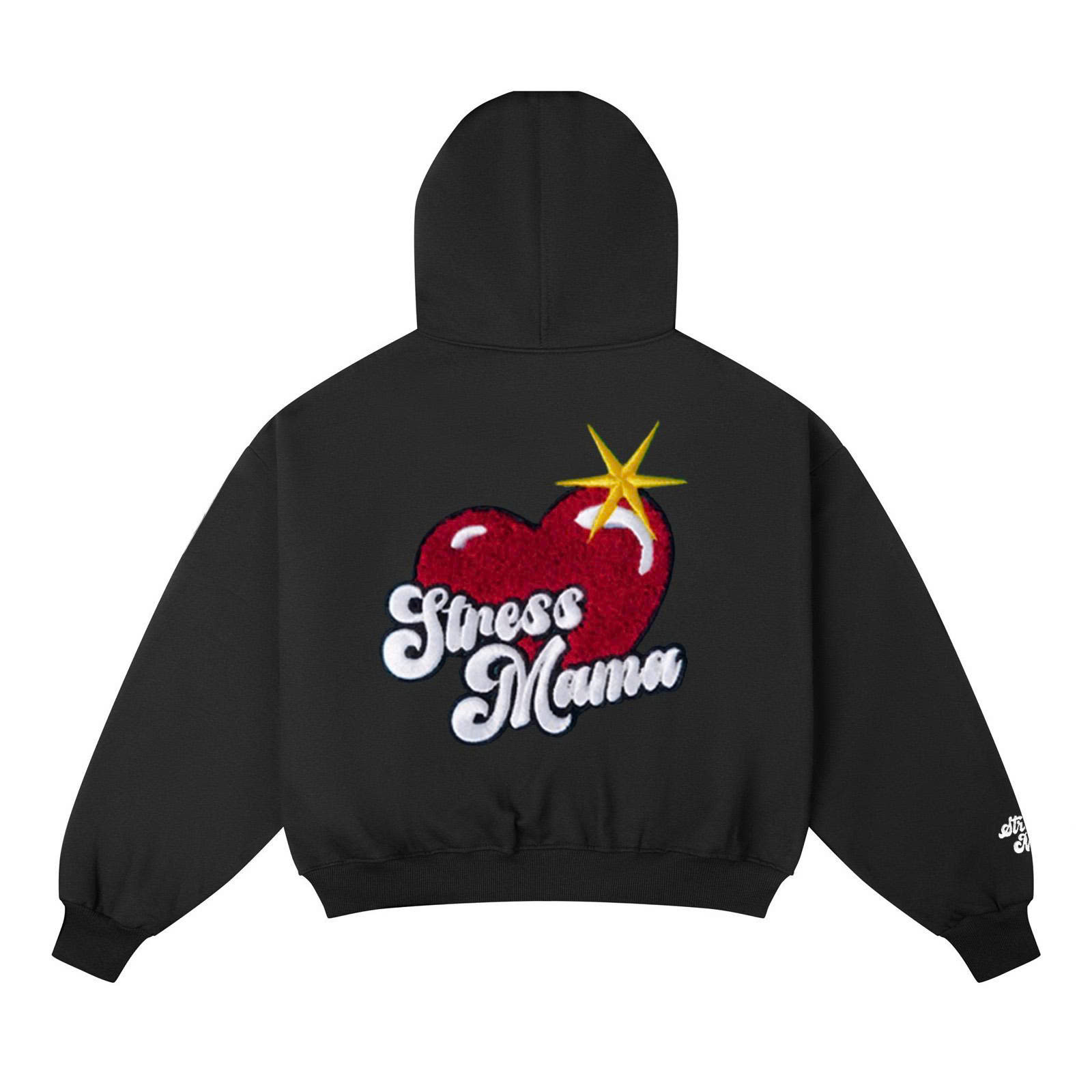 Hoodie Stressmama Boxy Bling Heart