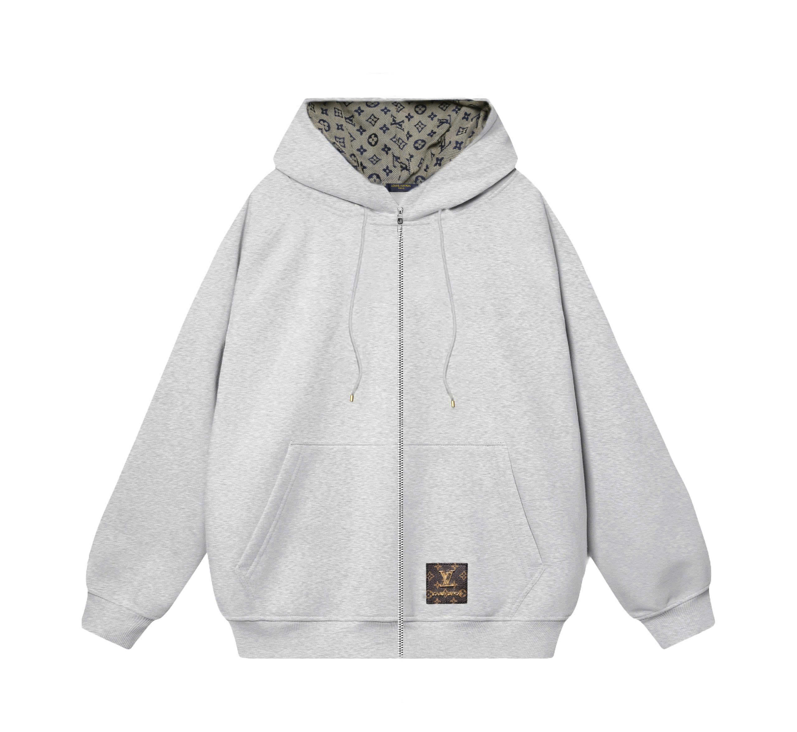 Hoodie Zip Louis Vuitton Monogram V3 ( Gold )