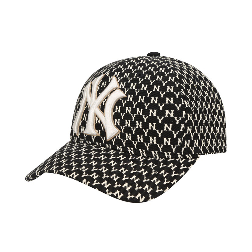 Nón lưỡi Trai MLB Monogram Đen Logo - NY