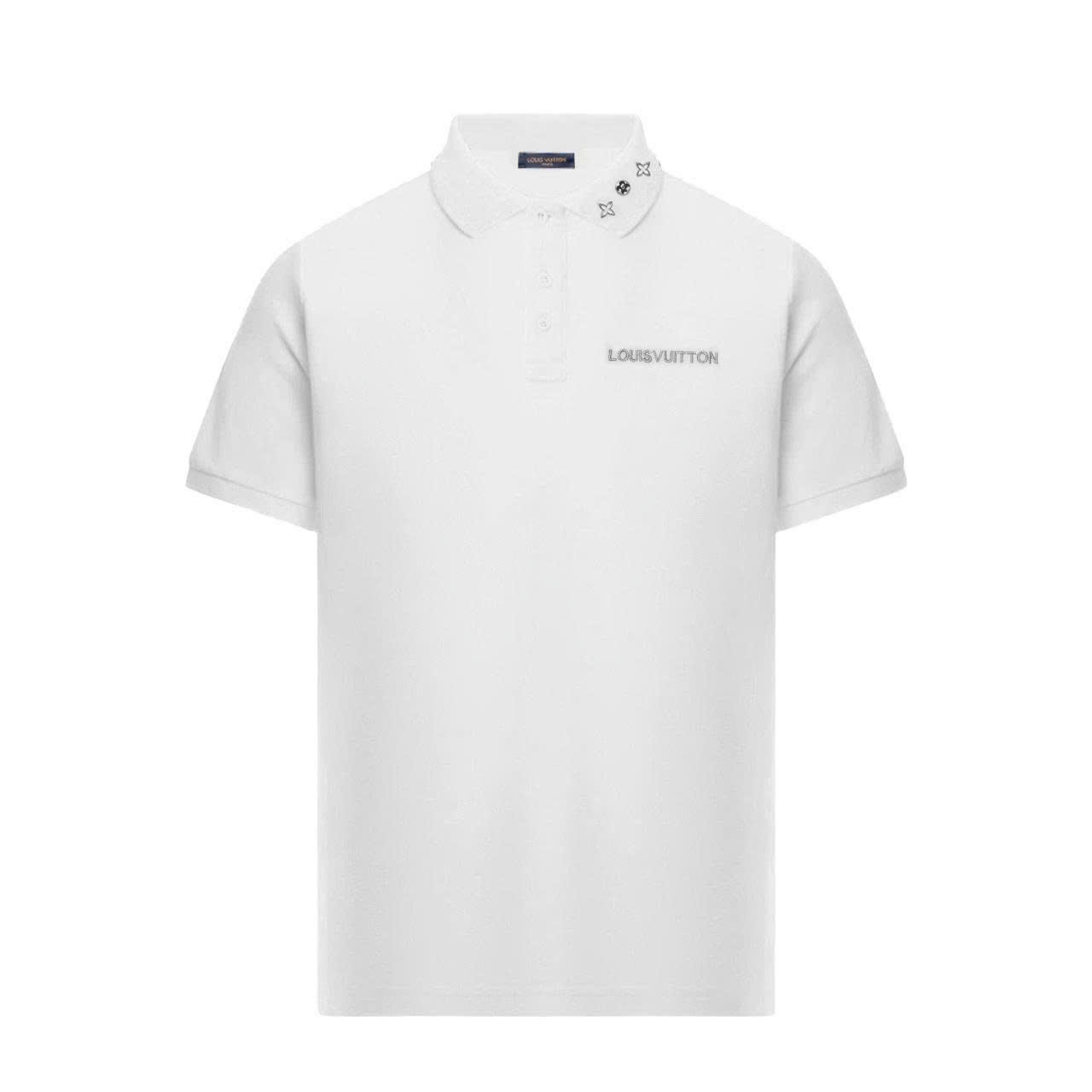 Polo Louis Vuitton Cổ Đính Logo Titan