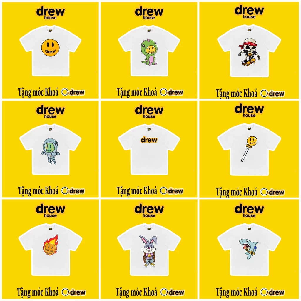 Áo thun tay lỡ Drew full mẫu