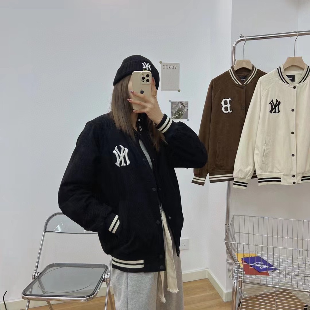 Bomber MLB Vải Nhung Gân Full 3 Màu Siêu Hot