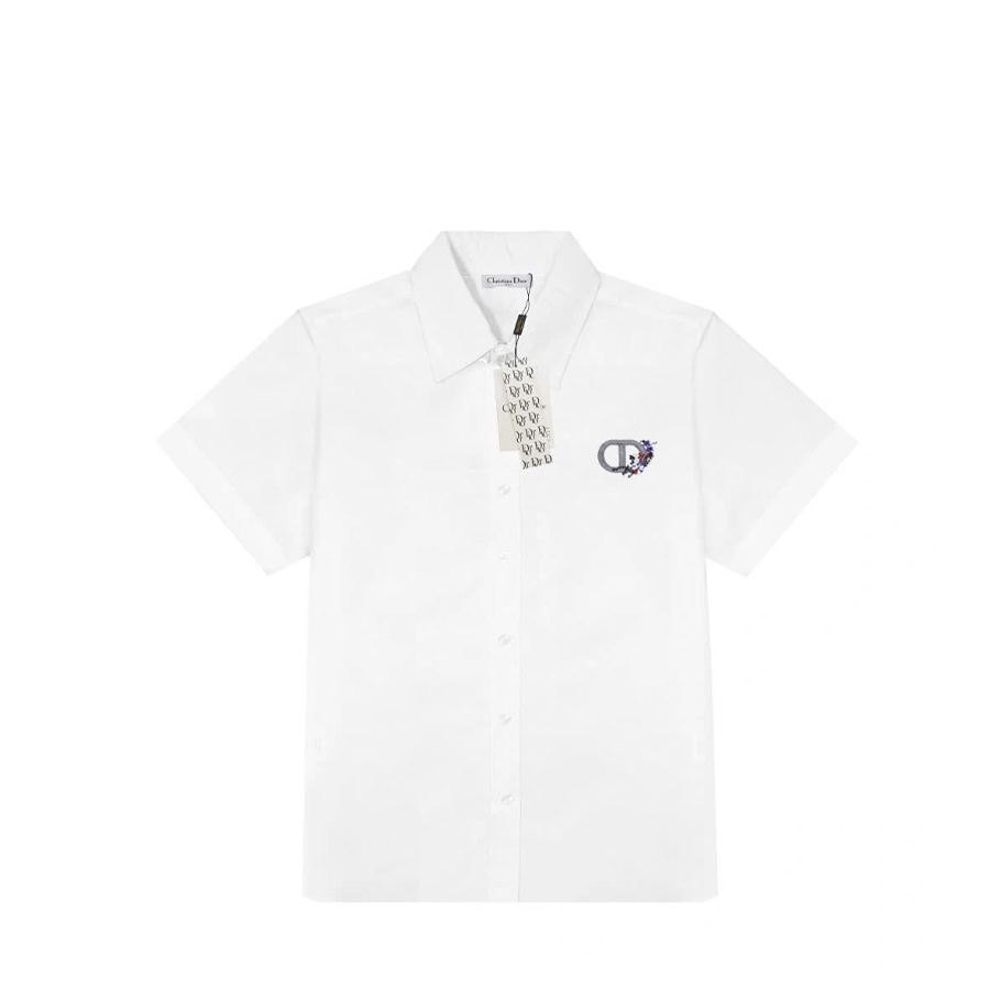 Sơ Mi Dior CD Thêu ( Trắng )
