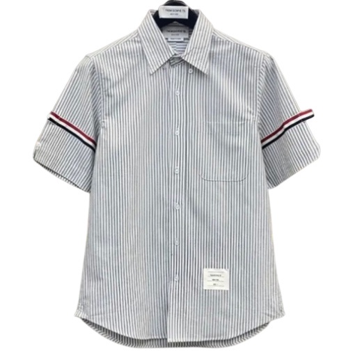 Sơ Mi Thom Brown Tay Ngắn (Xám Sọc Rằn Ri)