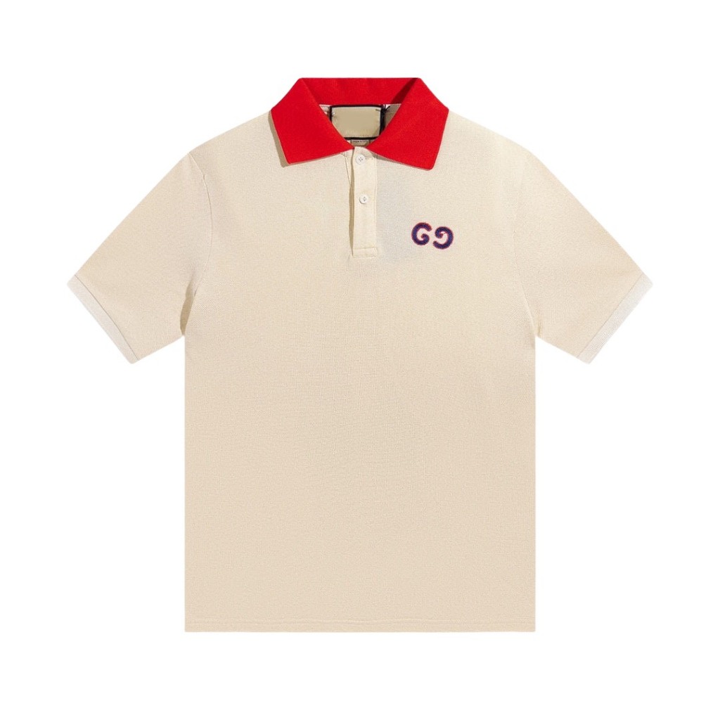 Polo GC gucci Basic Phối Cổ Đỏ  Thêu logo ngực