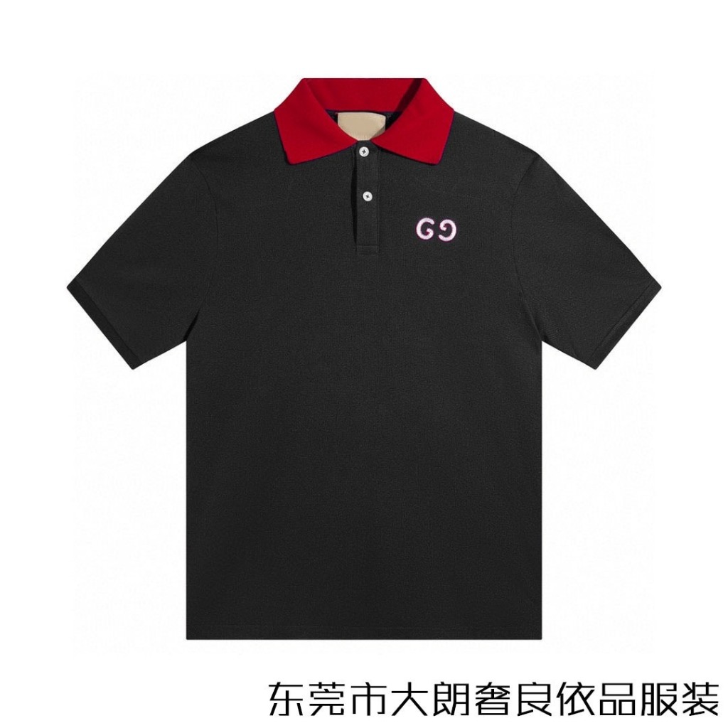Polo GC gucci Basic Phối Cổ Đỏ  Thêu logo ngực