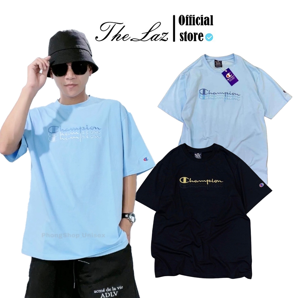 Áo Thun Champion Thêu 3 Line Nam Nữ Unisex