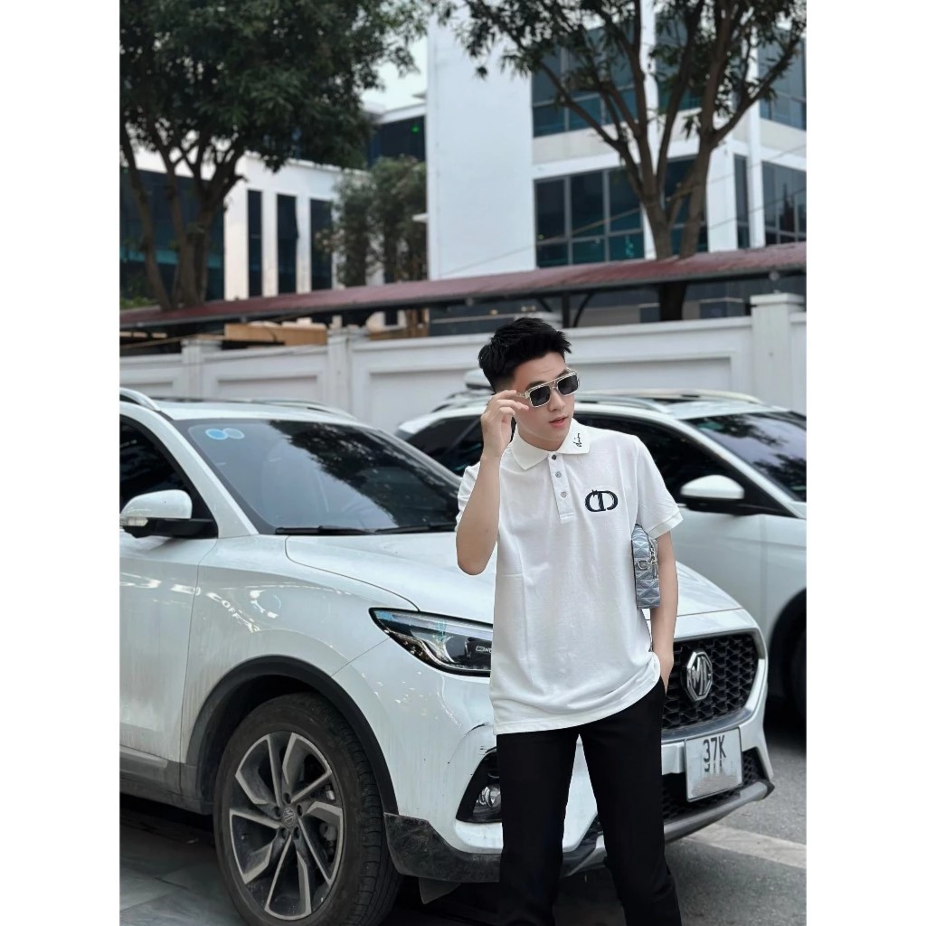 Polo Dior CD Thêu Cổ Basic