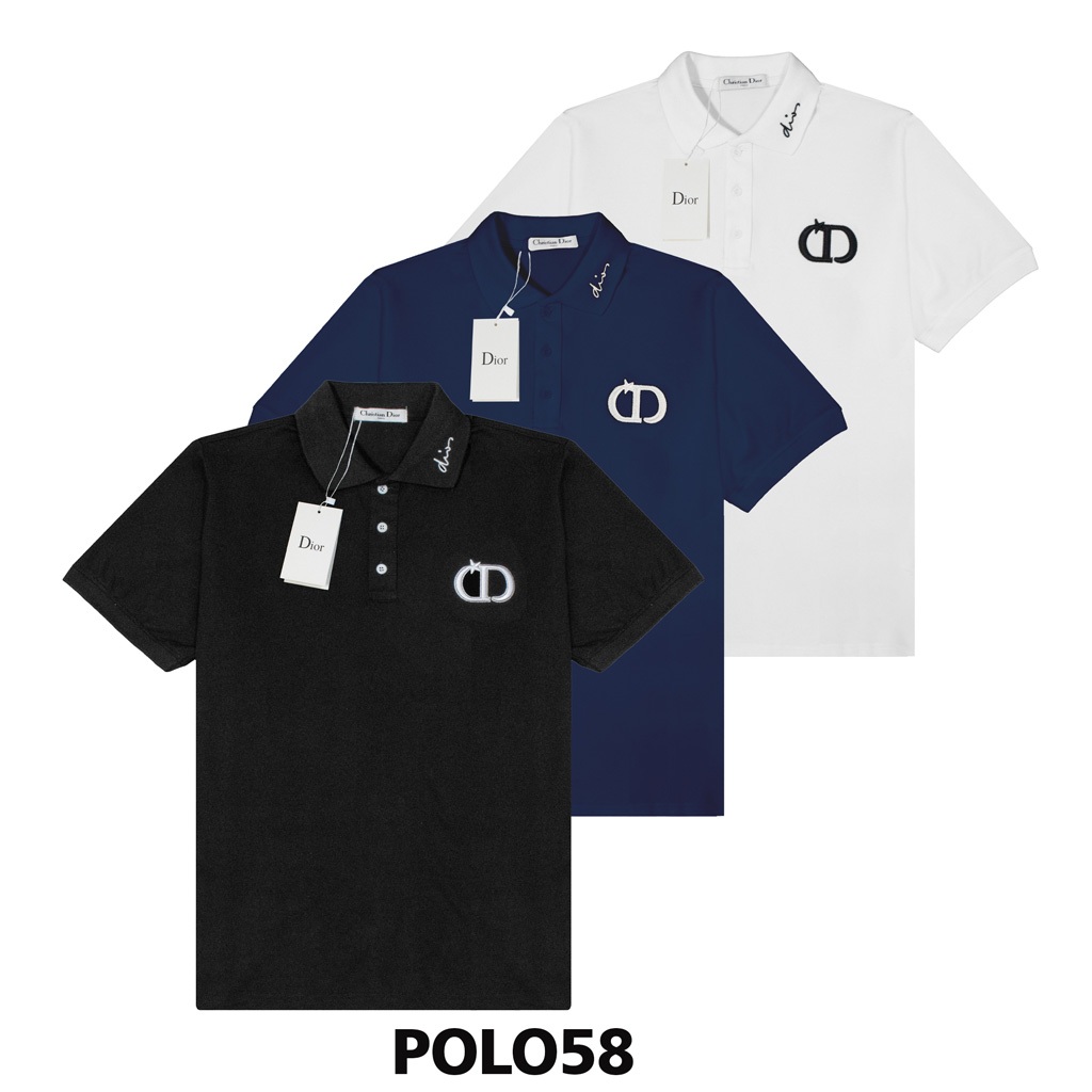 Polo Dior CD Thêu Cổ Basic