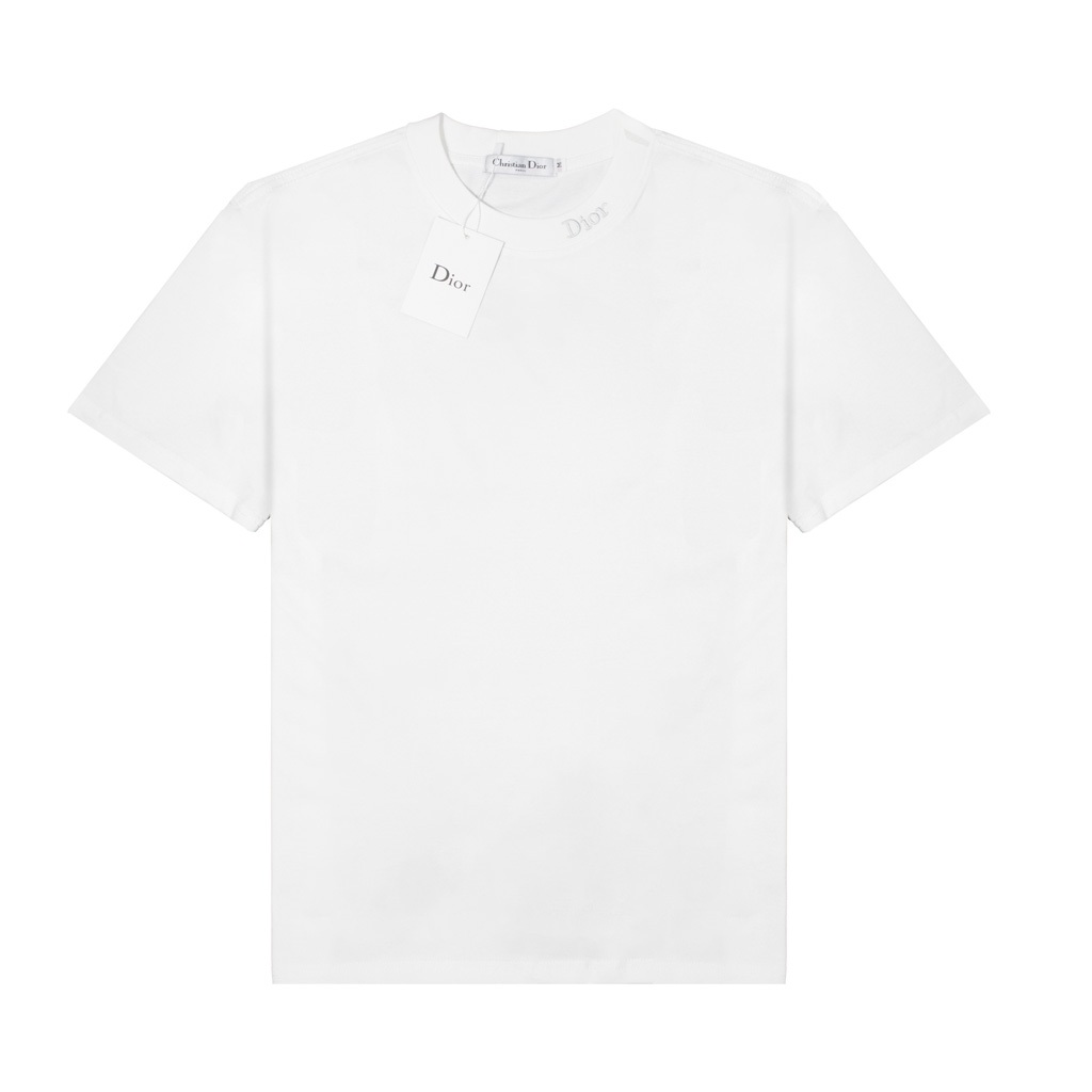 Áo Thun Dior Thêu Cổ Basic