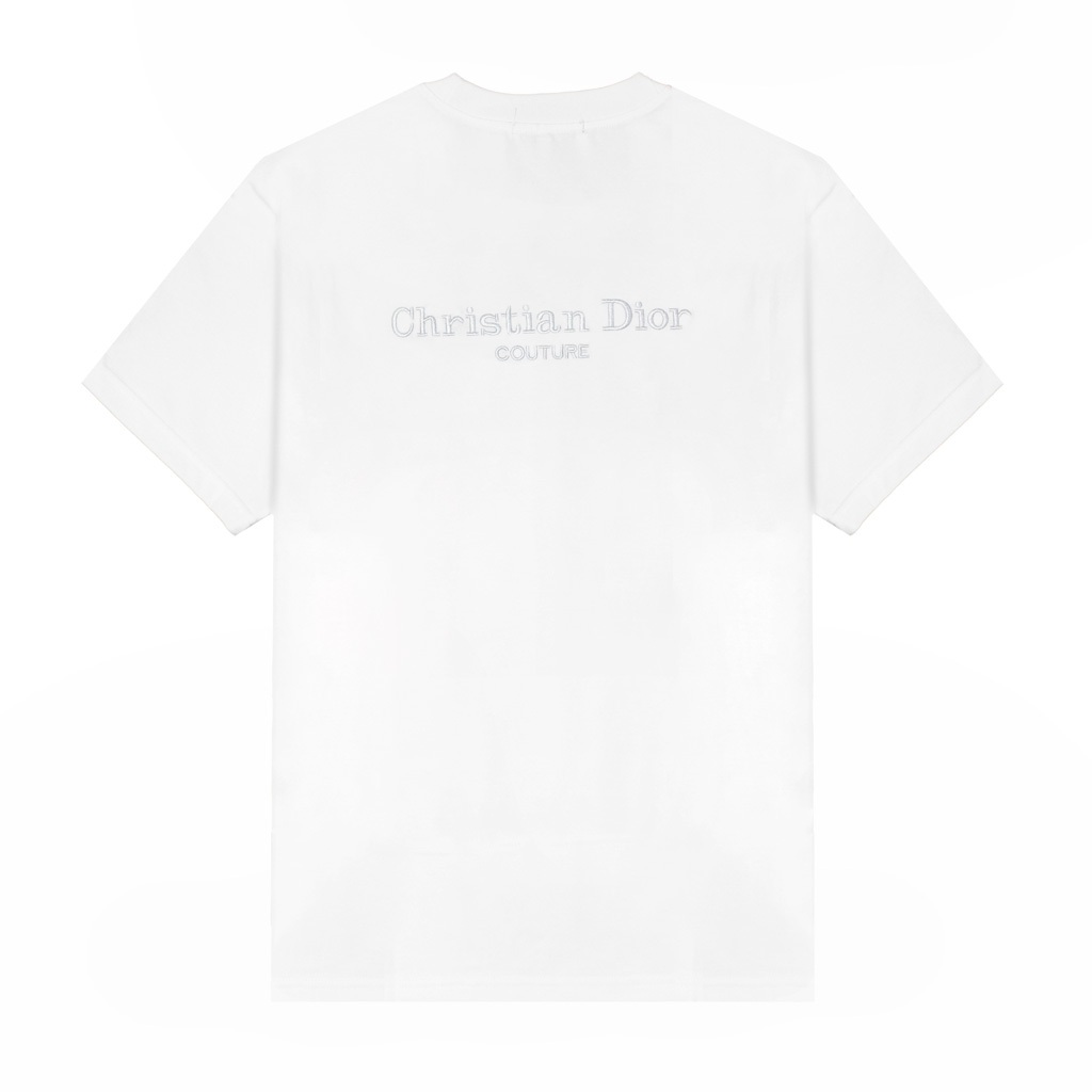 Áo Thun Dior Thêu Cổ Basic