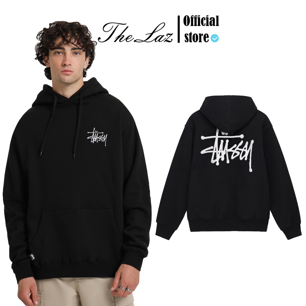 Hoodie Stussy Thêu Chữ  Sau Lưng