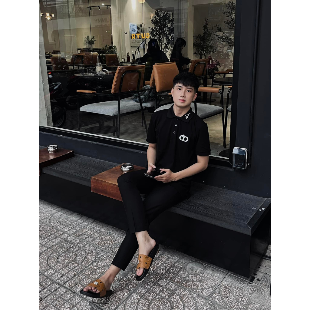 Polo Dior CD Thêu Cổ Basic