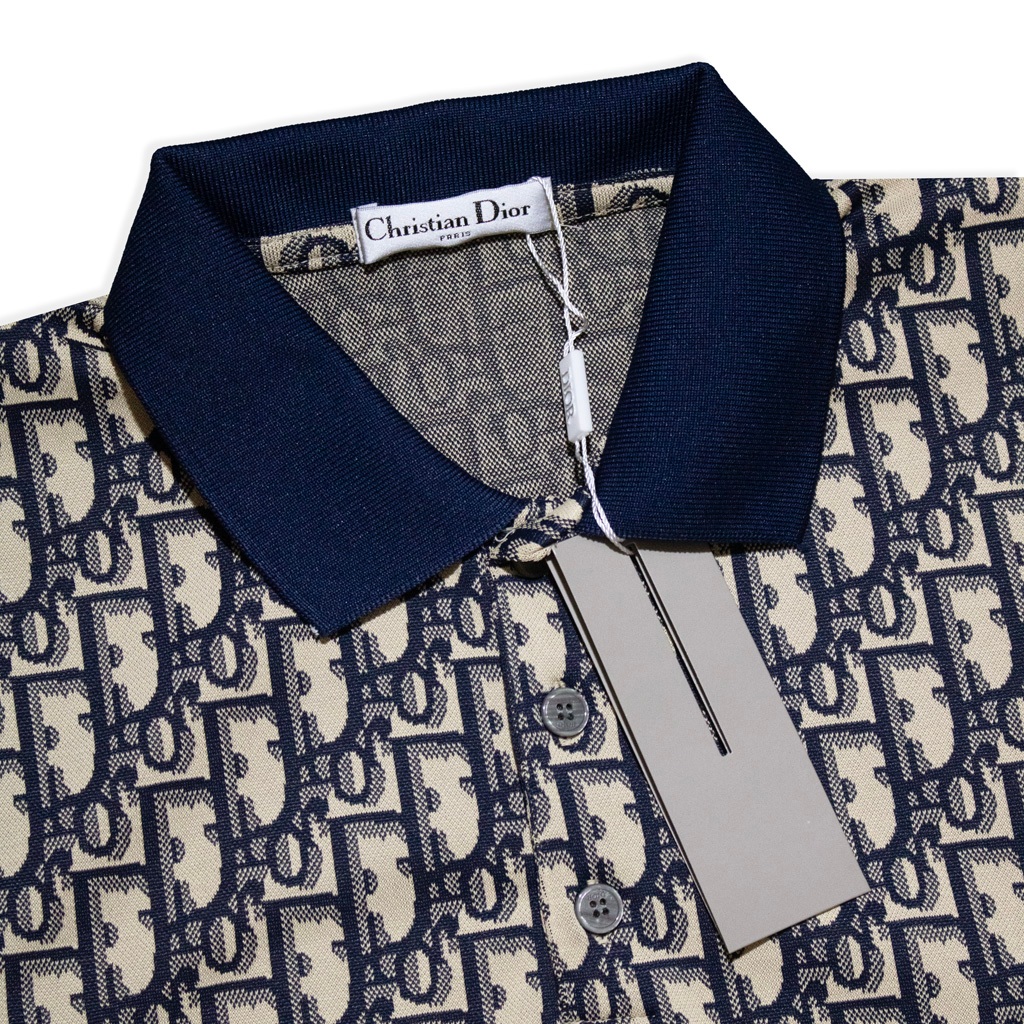 Polo Dior Monogram Cổ Xanh