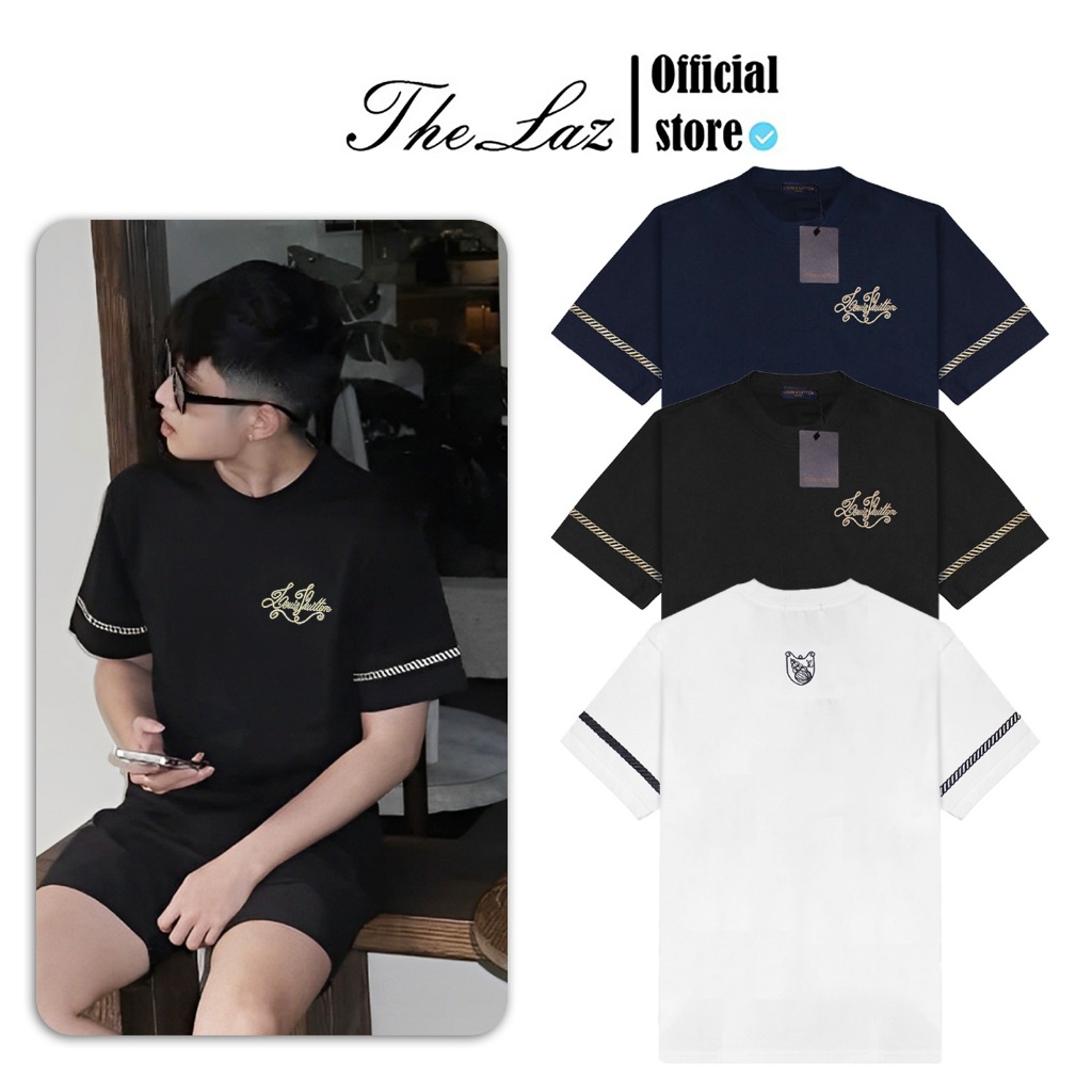 Áo Thun LV Louis Vuitton Thêu Chữ Vàng Xích Tay