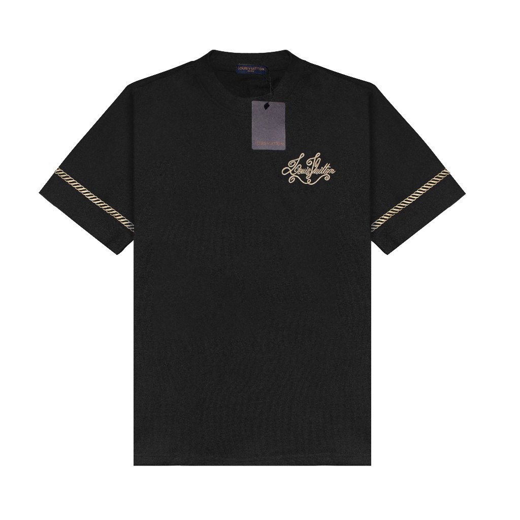 Áo Thun LV Louis Vuitton Thêu Chữ Vàng Xích Tay
