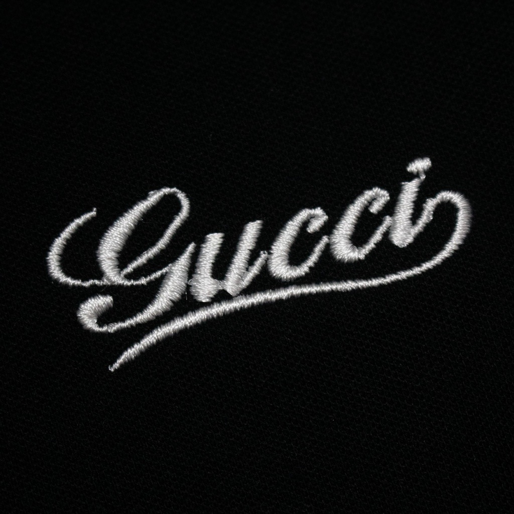 Polo GC Gucci Button Gold Black Edition