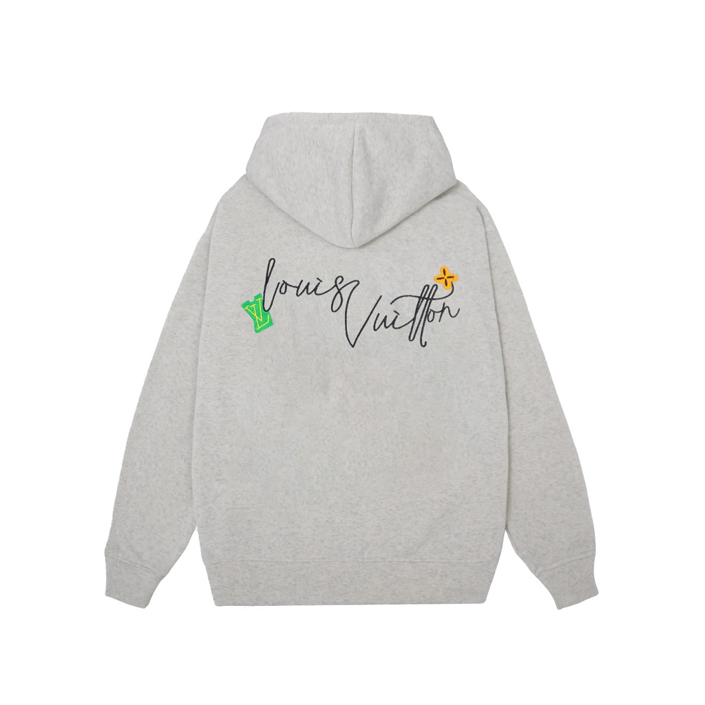 Hoodie Zip LV Louis Vuitton Thêu Hoa