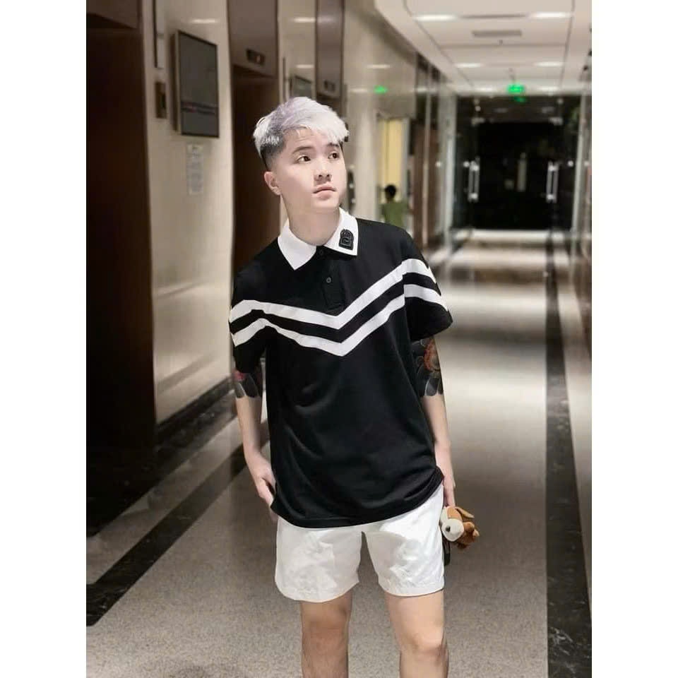 Polo Dolce V-Line Thêu Cổ