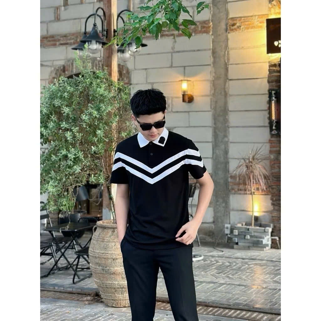 Polo Dolce V-Line Thêu Cổ