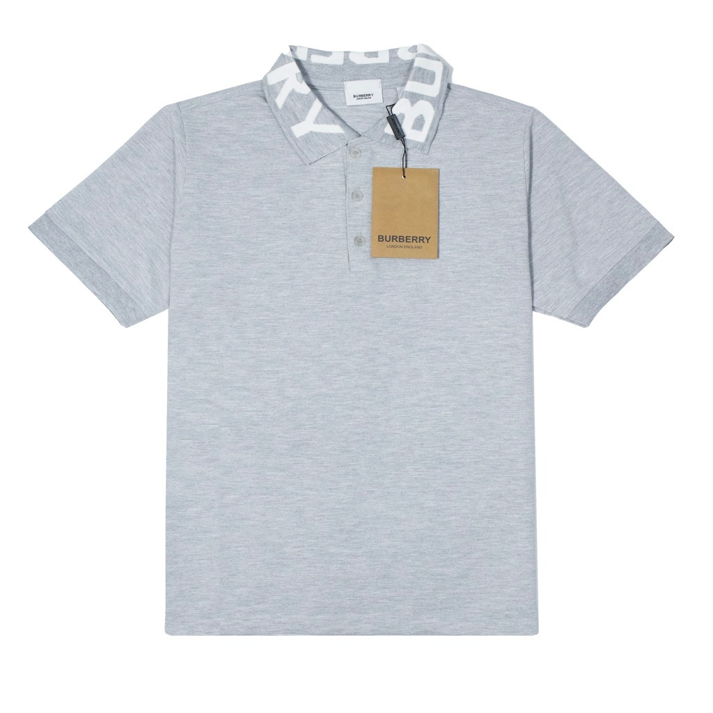 Polo Burberry Intasia Chữ Viền Cổ V1