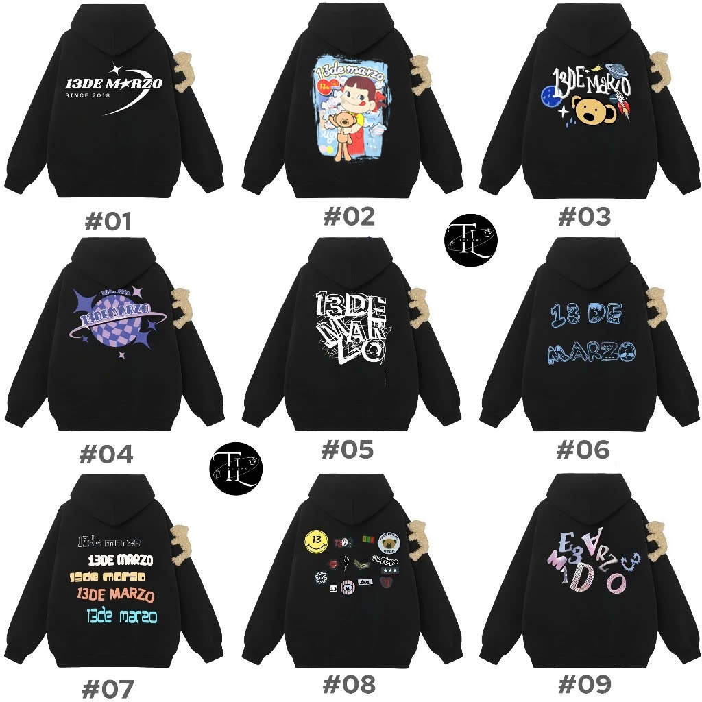 Hoodie 13De Marzo Kèm Gấu Siêu Đẹp In Hình Siêu Nét