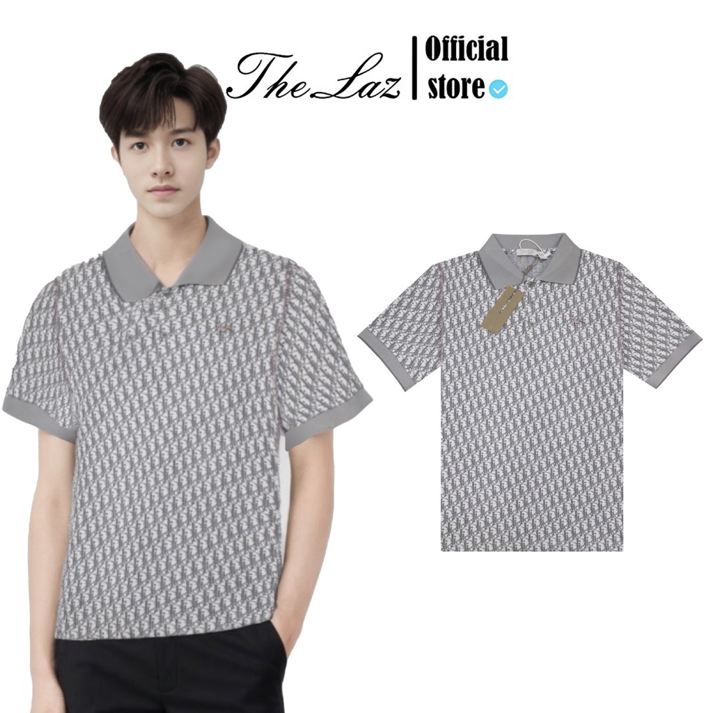 Polo Dior Monogram G-Collar Xám Logo Kim Loại