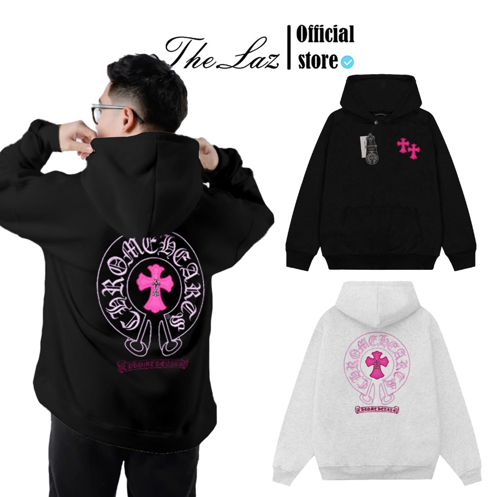 Hoodie Chrome Hearts Thêu Da Hồng (Nỉ Lông Cáo)