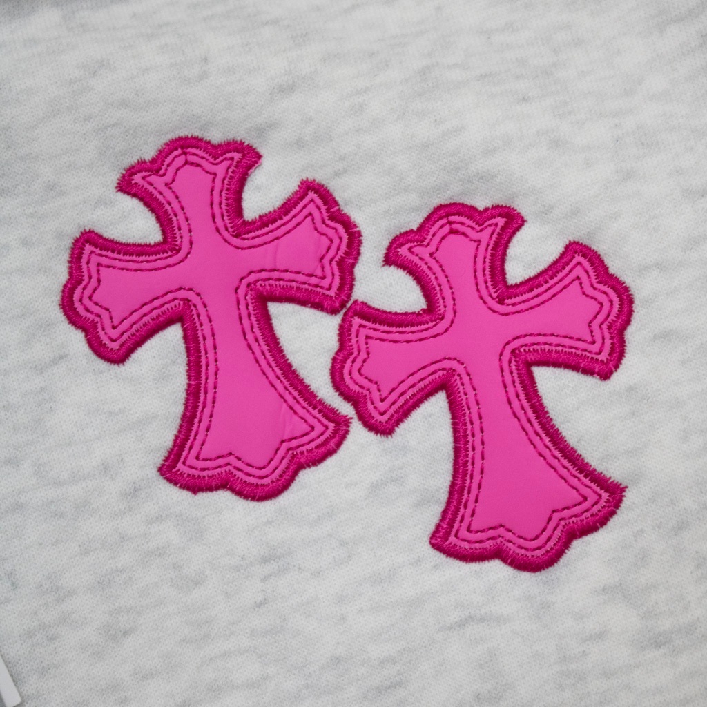 Hoodie Chrome Hearts Thêu Da Hồng (Nỉ Lông Cáo)