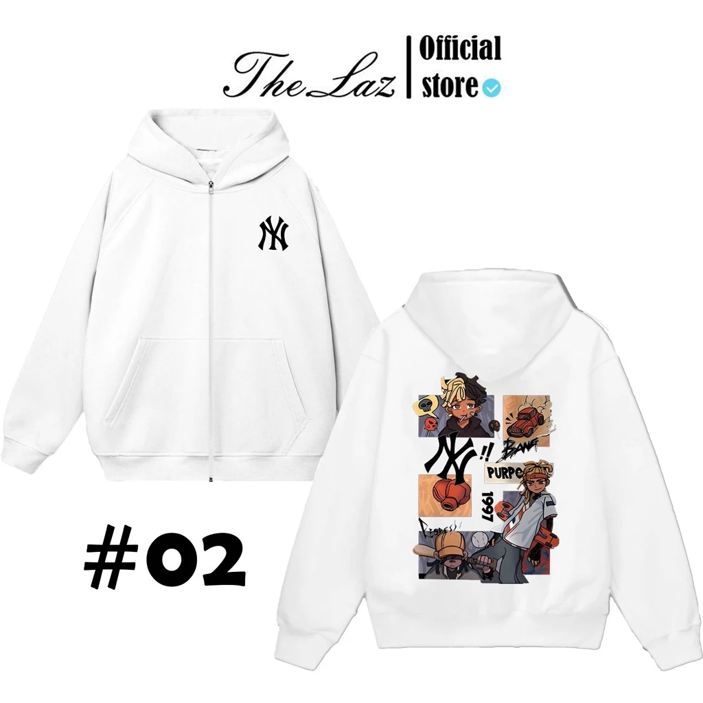 Hoodie MLB NY Có Zip Tổng Hợp Nhiều Mẫu