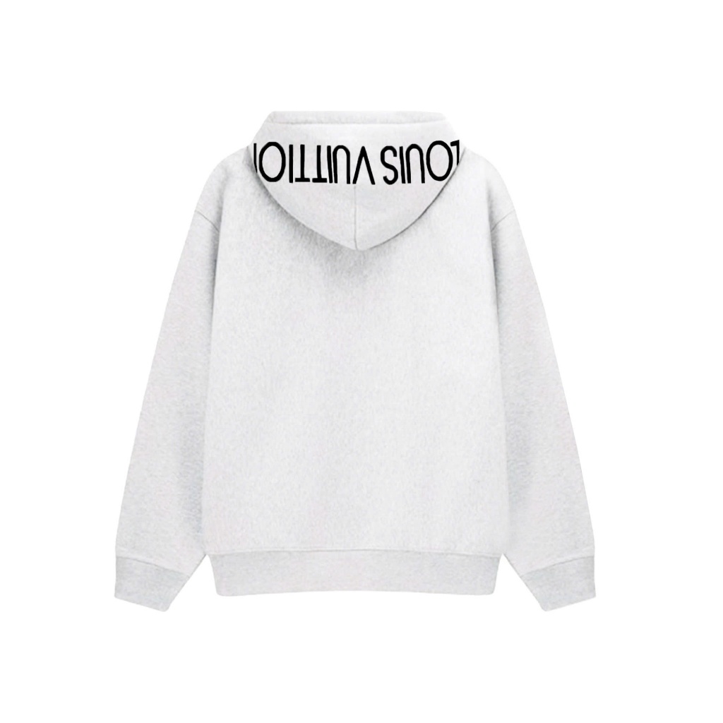 Hoodie Zip LV Louis Vuitton Nón Thêu Logo Túi