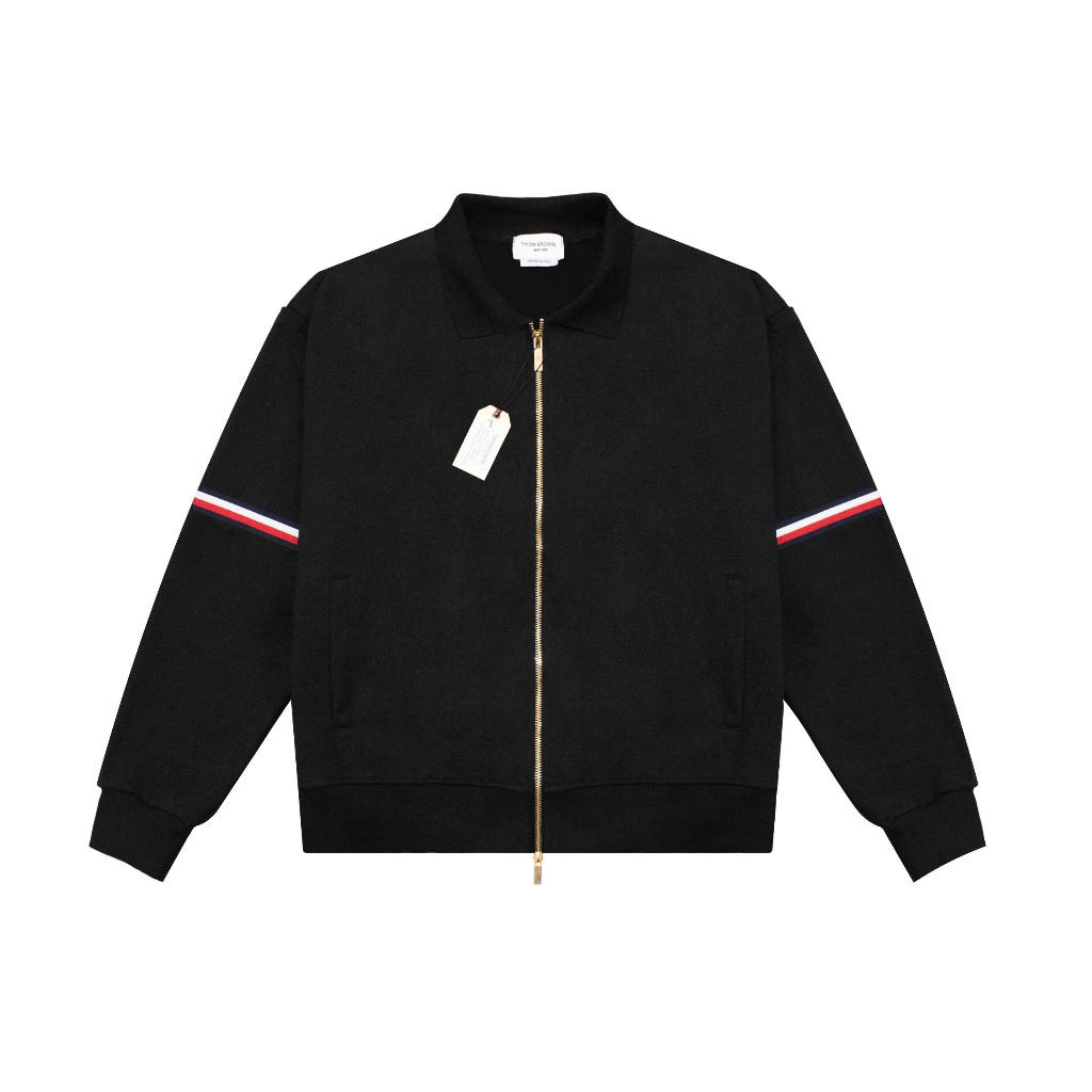 Cardigan Zip Collar Thom Browne Viền Tay
